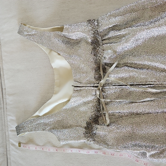 Vintage Silver Sparkle Shakespeare Dress Beaded Bodice - Picture 7 of 10